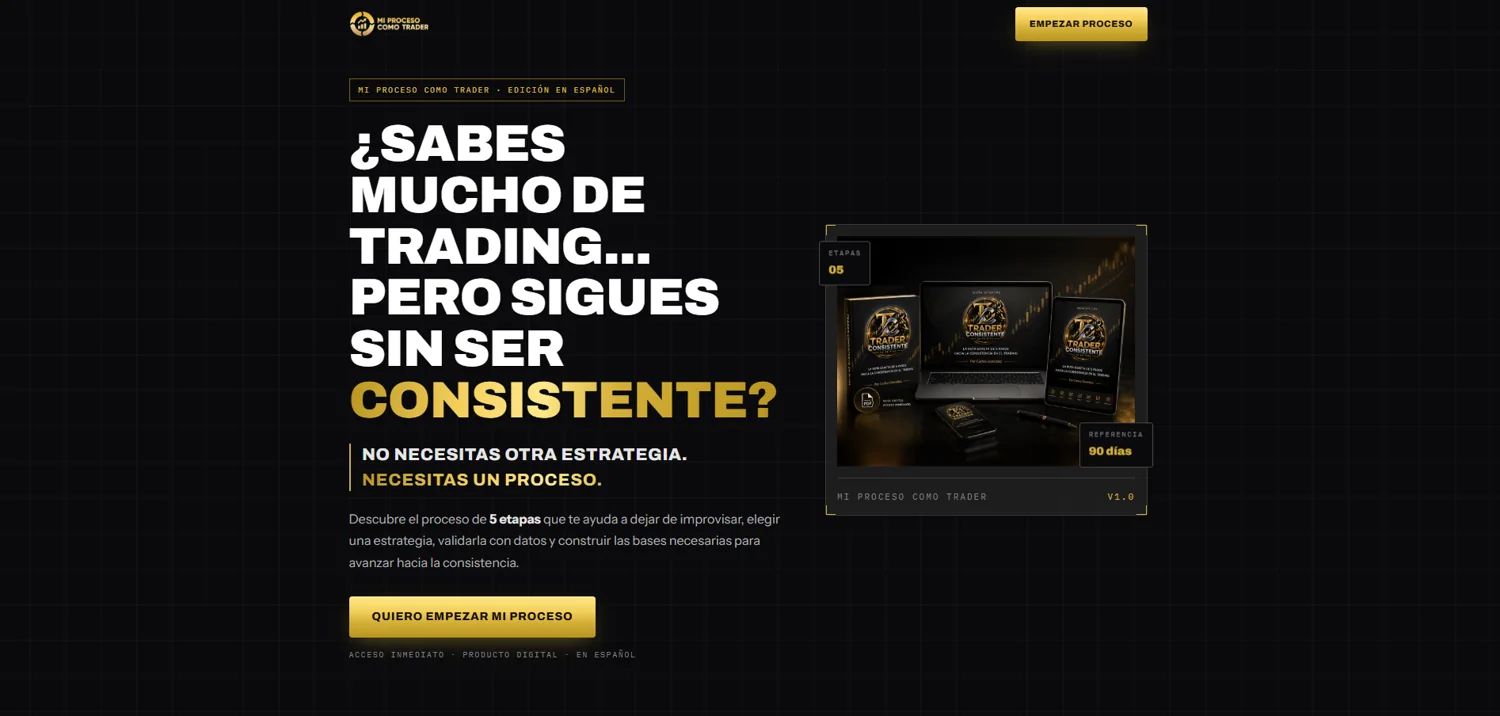 Captura del sitio Mi Proceso Como Trader en escritorio